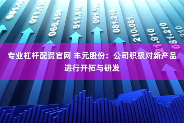 专业杠杆配资官网 丰元股份：公司积极对新产品进行开拓与研发